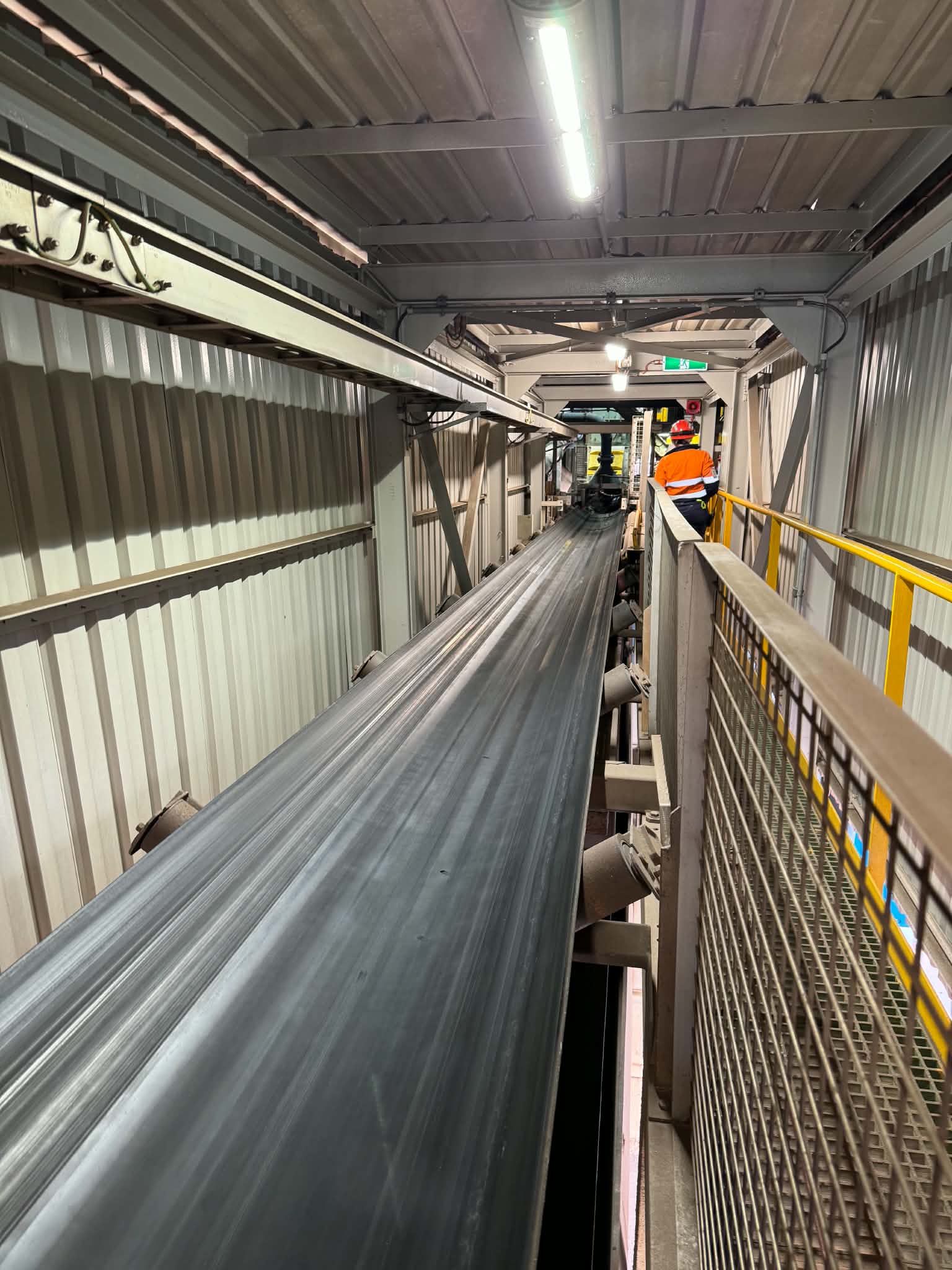 Port conveyor and loading infrastructure under inspection