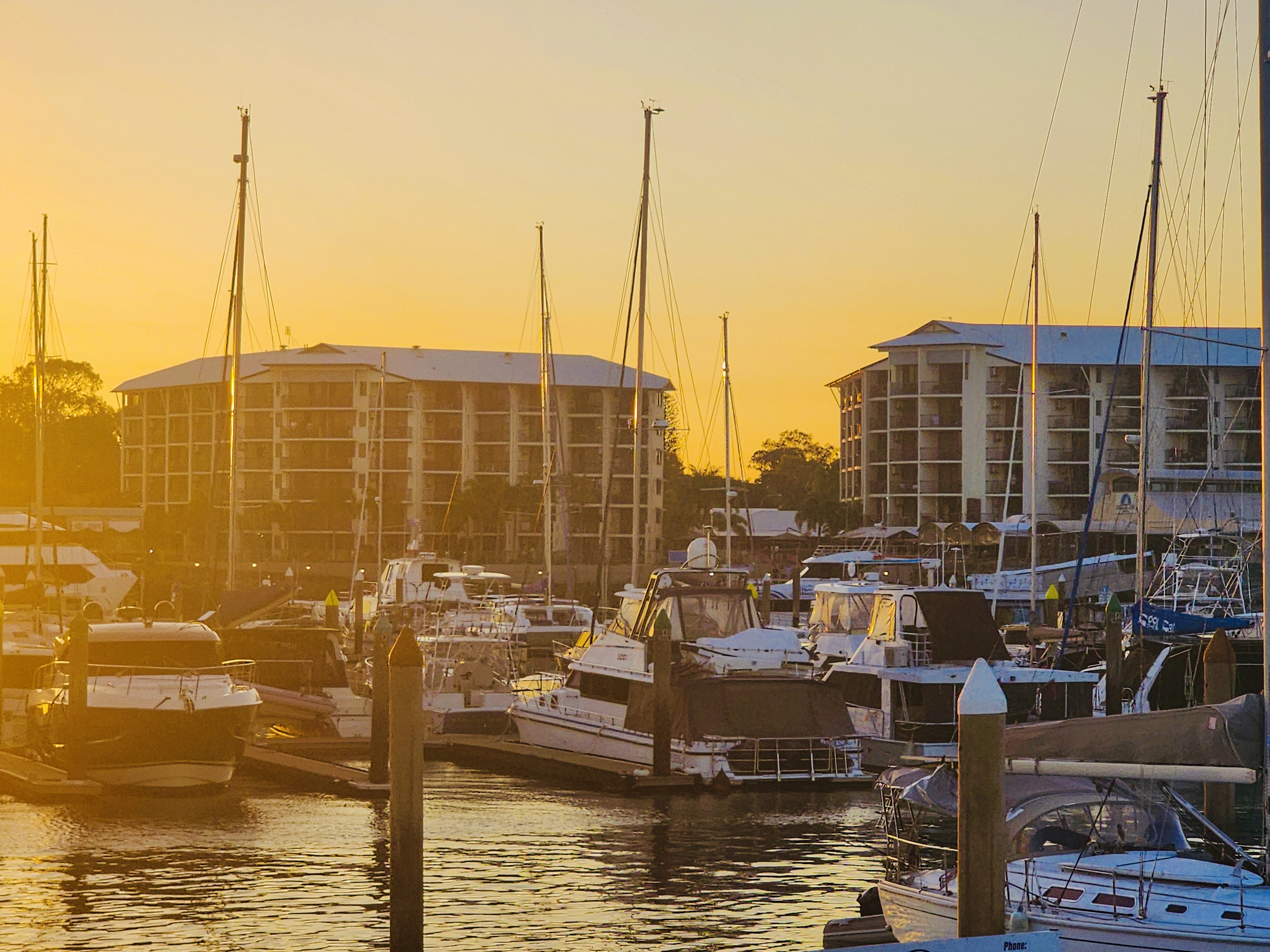 Urangan Marina at Hervey Bay at sunset