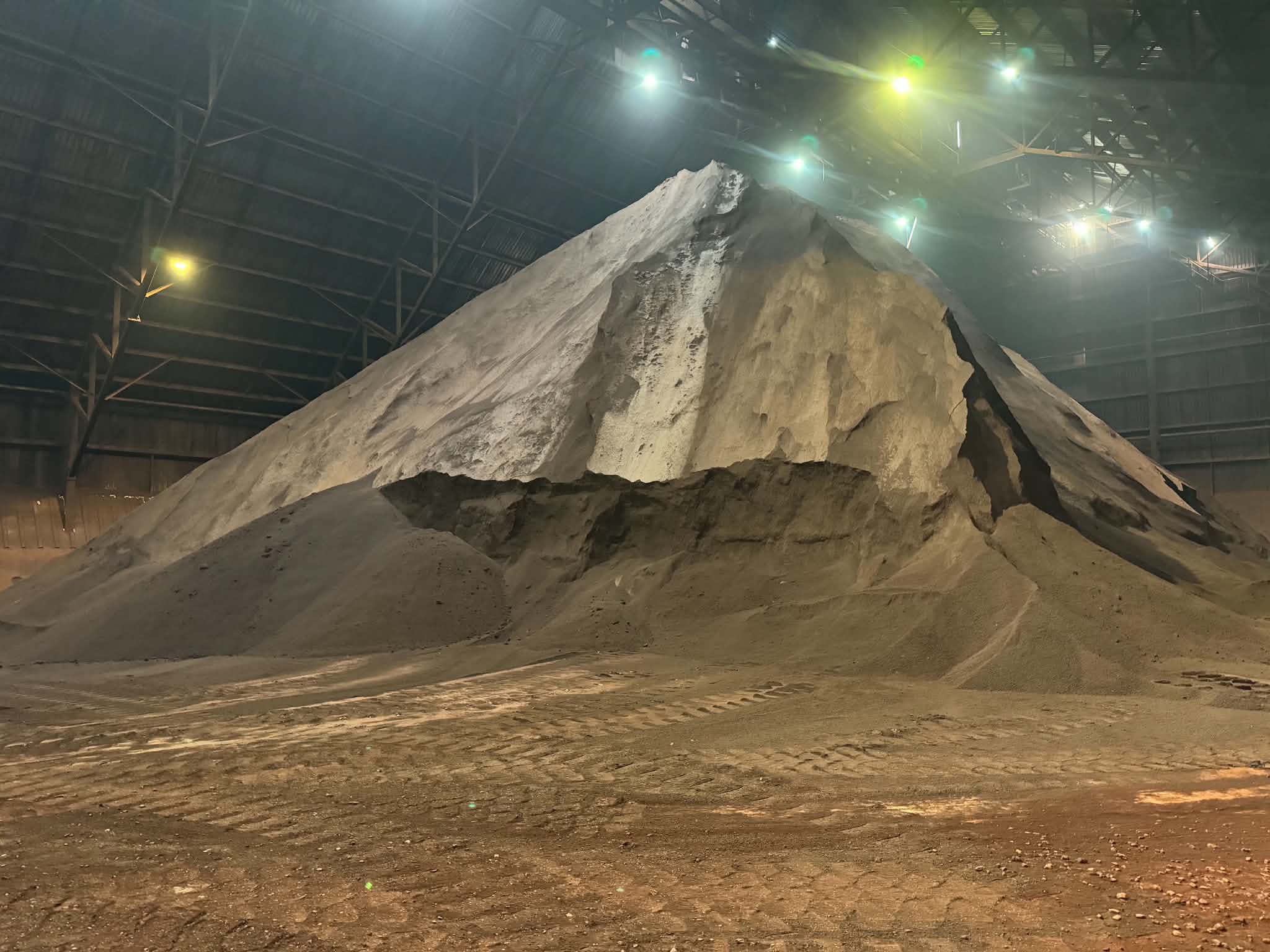 Bulk commodity stockpile and surrounding operating area